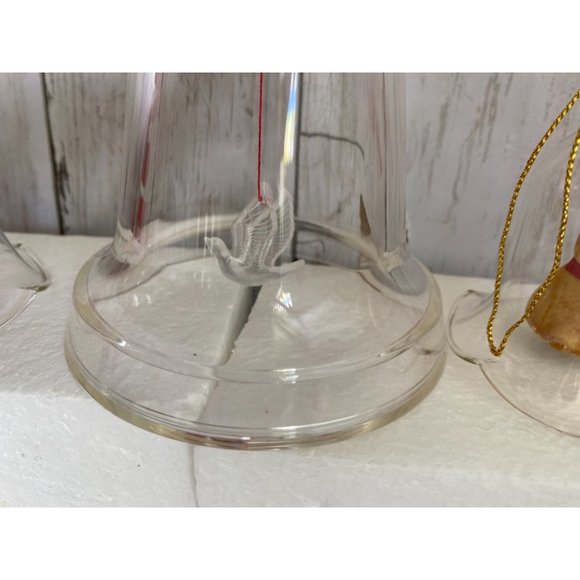 Vintage L'il Chimers Crystal Glass Bell CHRISTMAS ORNAMENT, Bear Santa - Picture 5 of 8